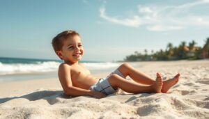 Happy ohne Mama Britney Jayden James Federline chillt am Strand