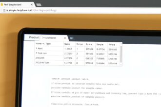Screenshot einer mit Perl generierten HTML-Seite mit Produkttabelle
