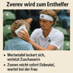 Zverev hilft Zuschauerin nach Unfall