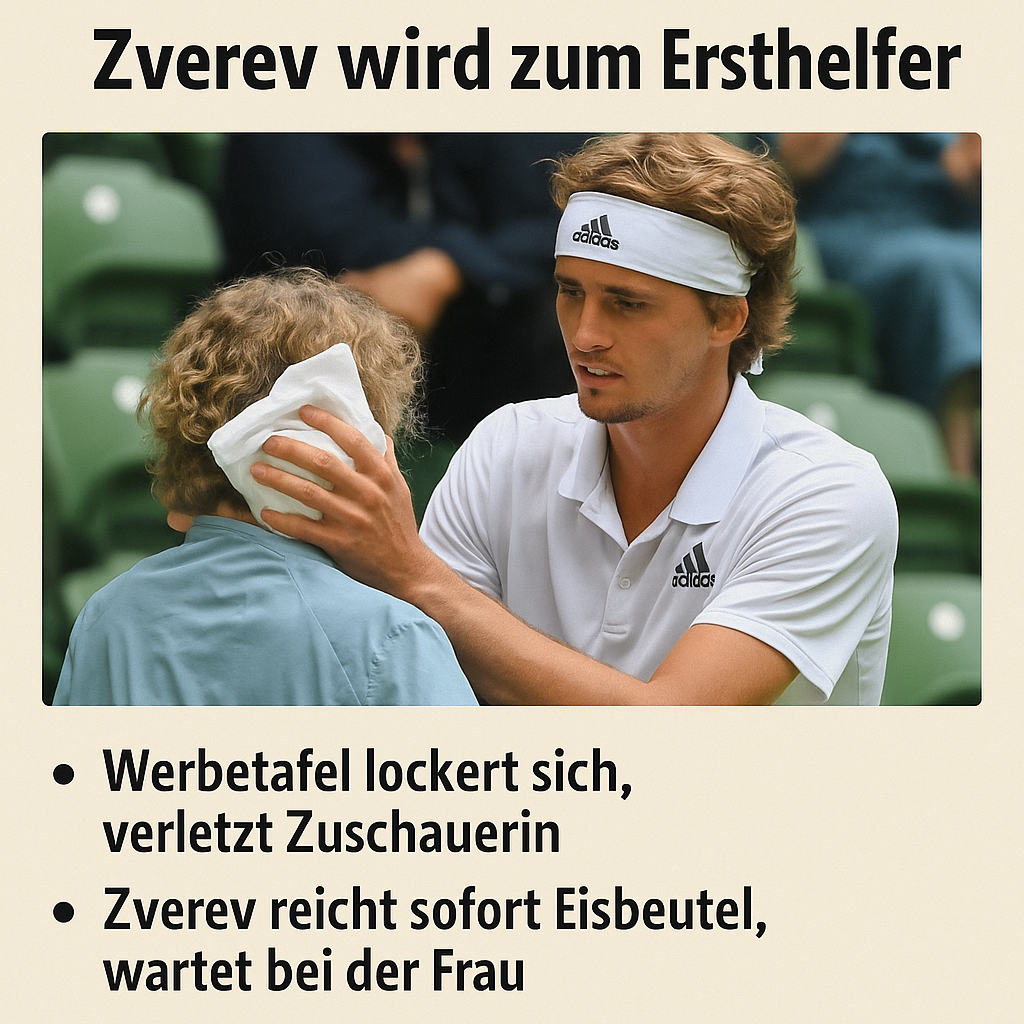 Zverev hilft Zuschauerin nach Unfall