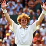 Boris Becker bei seinem Wimbledon-Sieg 1985