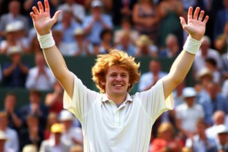 Boris Becker bei seinem Wimbledon-Sieg 1985