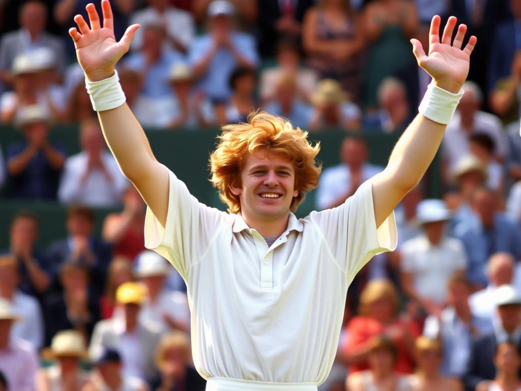 Boris Becker bei seinem Wimbledon-Sieg 1985