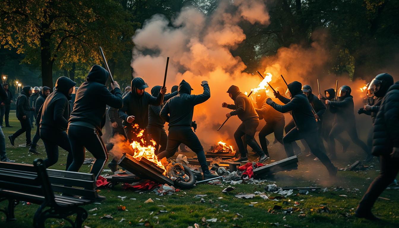 Mob greift Polizisten an