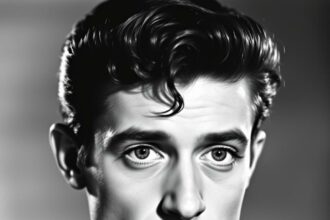 Porträt des jungen James Dean mit nachdenklichem Blick