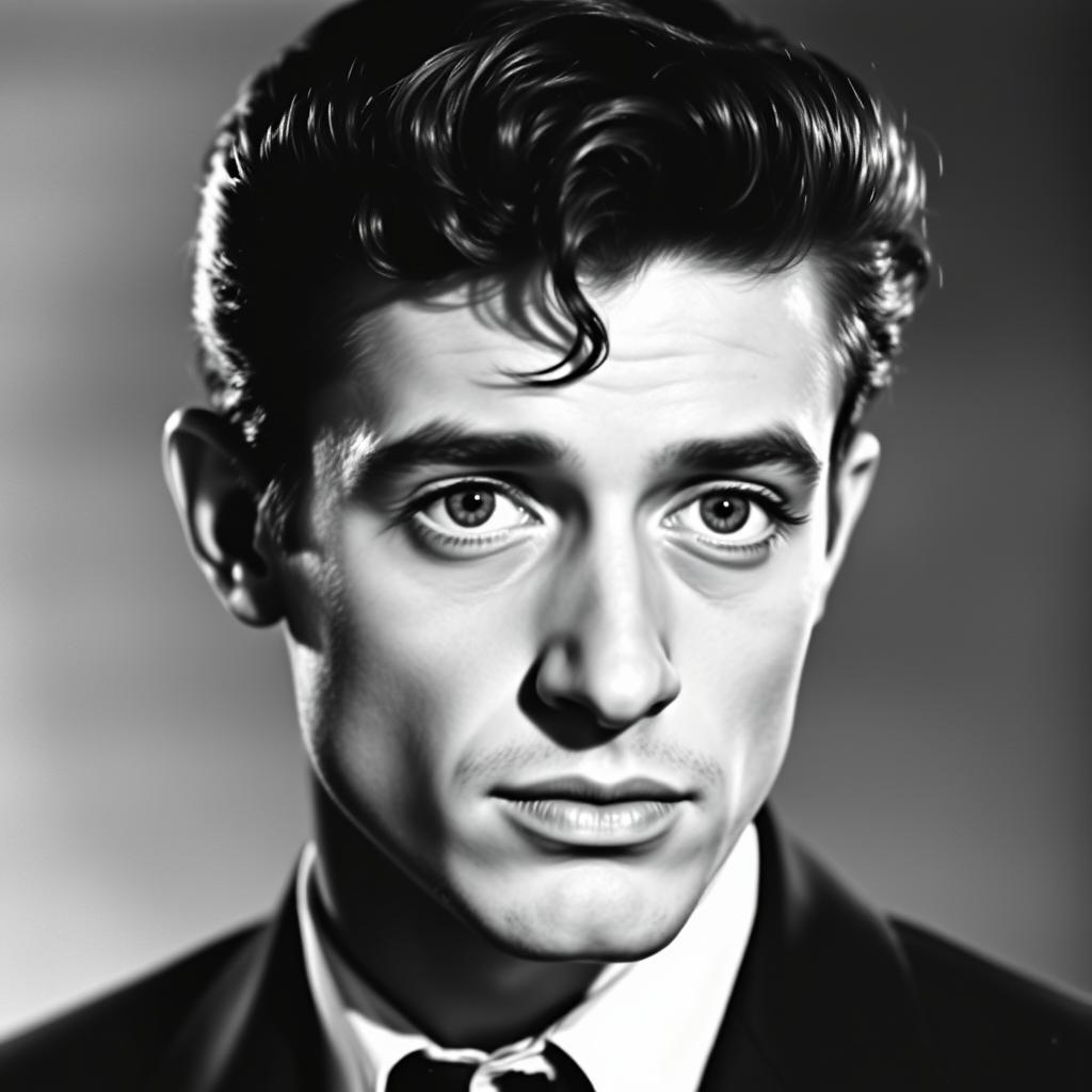 Porträt des jungen James Dean mit nachdenklichem Blick