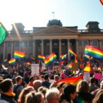 Regenbogen-Protest im Bundestag