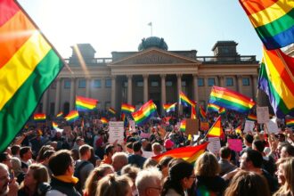 Regenbogen-Protest im Bundestag