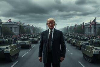 Trump presides over a military parade amid turmoil at home and abroad
