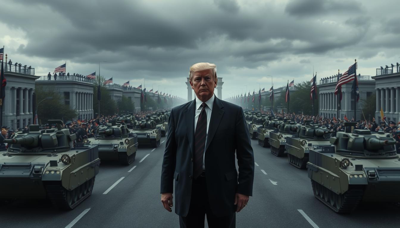 Trump presides over a military parade amid turmoil at home and abroad