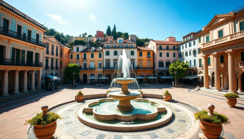 A grand, sun-drenched piazza in the charming seaside town of Portofino, surrounded by pastel-hued buildings and lush, verdant foliage. In the center, a grand fountain cascades, its crystalline waters glistening under the warm Mediterranean light. Stately columns and ornate architectural details adorn the facades, hinting at the town's storied history and prestigious reputation. The scene exudes an air of refined elegance and tranquility, belying the intriguing backstories and administrative machinations that have led to the new slate of regulations now governing this picturesque locale. A sense of quiet contemplation and careful deliberation permeates the scene, as if the very stones and mortar hold the secrets of the town's evolving priorities and priorities.