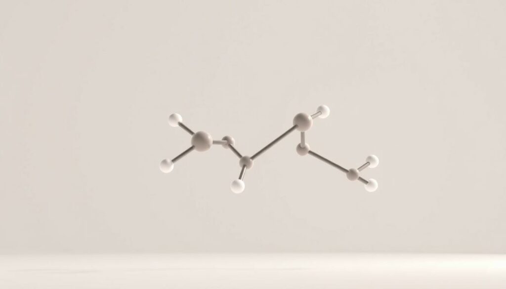 A molecular structure of Semaglutide, a GLP-1 agonist medication used for weight loss, displayed against a clean, minimalist background. The molecule is rendered in a three-dimensional, accurate structural representation, with a sharp focus and high-quality, photorealistic details. The lighting is soft and diffused, creating depth and highlighting the intricate bonds and atoms. The overall mood is one of scientific curiosity and medical breakthrough, conveying the potential of this drug to positively impact brain function and combat dementia.