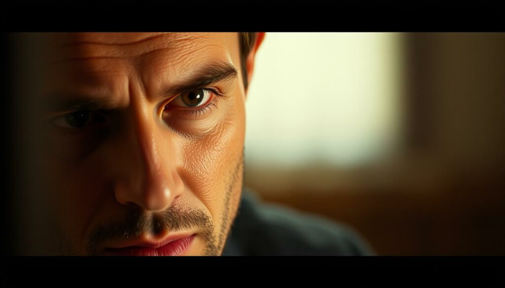 A statement made by Danilo Sellaro on his Instagram profile, captured in a cinematic, photorealistic style. The frame showcases a close-up of Sellaro's face, with a thoughtful, yet resolute expression. Soft, warm lighting illuminates his features, creating a sense of intimacy and sincerity. The background is blurred, placing the focus entirely on Sellaro's direct gaze and subtle facial cues, conveying a sense of honesty and transparency. The image exudes a tone of earnest, personal communication, reflecting the seriousness of the subject matter.
