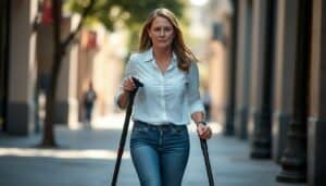 Sie gibt ihrem ADHS die Schuld: Cora Schumacher nach Unfall mit Krücken unterwegs