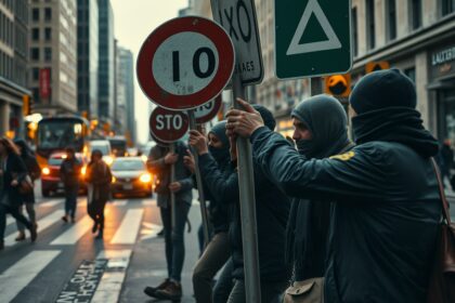 Klima-Kriminelle montieren Verkehrsschilder ab