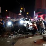 Los Angeles Auto rast in Menschenmenge