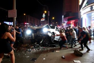 Los Angeles Auto rast in Menschenmenge