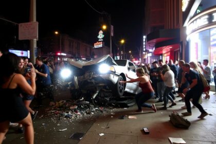 Los Angeles Auto rast in Menschenmenge