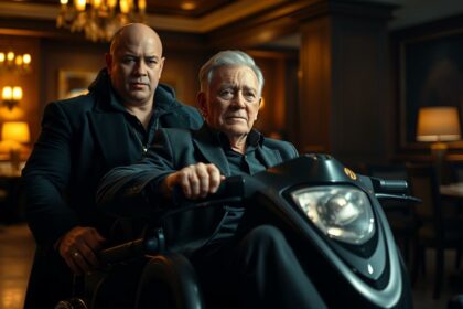 Michael Caine im Rollstuhl