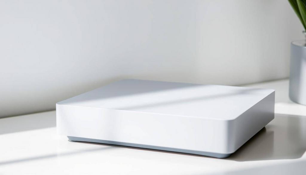 A sleek, minimalist dust cover for a video game console, resting atop a clean, modern surface. The cover is made of a smooth, matte material, perhaps silicone or high-quality plastic, with precisely engineered contours that seamlessly fit the console's shape. Soft, neutral-toned lighting gently illuminates the scene, highlighting the cover's elegant simplicity and emphasizing its protective function. The background is a simple, uncluttered environment, allowing the dust cover to be the focal point and showcasing its ability to prevent the accumulation of unsightly grime on the console's surfaces.