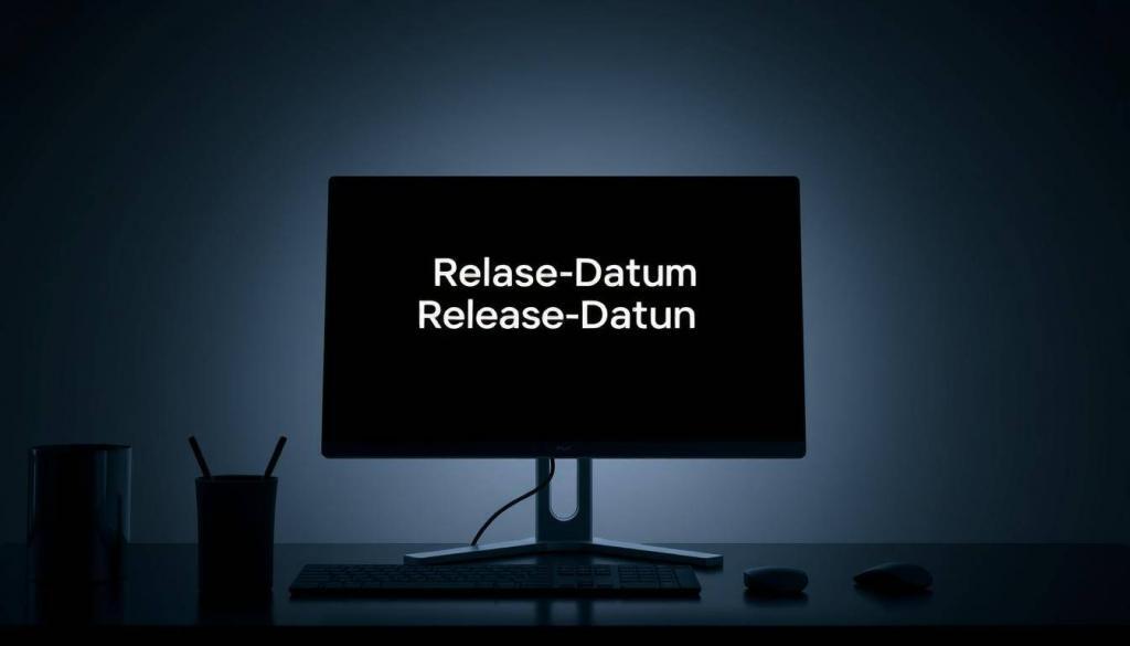 A sleek, modern computer monitor displays the anticipated "Release-Datum" for the highly anticipated Grand Theft Auto VI. The screen's crisp, high-resolution display casts a subtle glow across a dark, minimalist desk setup, creating an atmosphere of anticipation and excitement. The monitor's frame is thin and stylish, hinting at the technological advancements that may be present in the upcoming game. The background is a muted, sophisticated palette, allowing the monitor to take center stage and command the viewer's attention. Soft, directional lighting from an unseen source accentuates the monitor's sharp lines and glossy finish, creating a sense of professionalism and precision. The overall scene evokes a sense of eagerness and curiosity, inviting the viewer to speculate on the release date and features of the highly anticipated Grand Theft Auto VI.