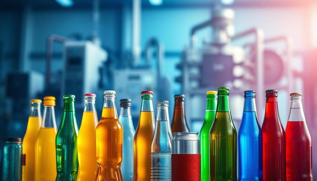 A vibrant, visually striking image showcasing the dynamic world of the beverage industry. In the foreground, an array of colorful, sleek beverage containers - glass bottles, aluminum cans, and plastic bottles - stand in a stylized arrangement, their surfaces reflecting the light and casting subtle shadows. The middle ground features a blurred, out-of-focus backdrop of a modern, minimalist production facility, with clean lines and a sense of efficient, high-tech manufacturing. In the background, a soft, ethereal gradient of hues - blues, greens, and purples - creates a visually captivating and immersive atmosphere, evoking the essence of the beverage industry's visual identity. The overall composition is balanced, with a focus on the vibrant, tactile nature of the products, underscoring the significance of this court ruling for the industry.