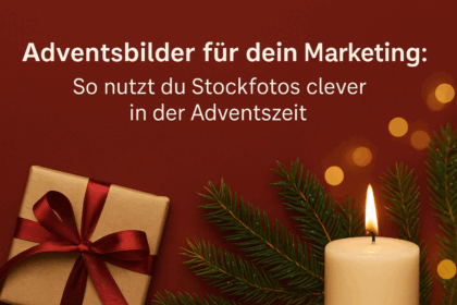 Ein festlich verpacktes Geschenk mit roter Schleife neben einer leuchtenden Kerze und Tannenzweigen, stimmungsvoll dekoriert mit roten Weihnachtskugeln.