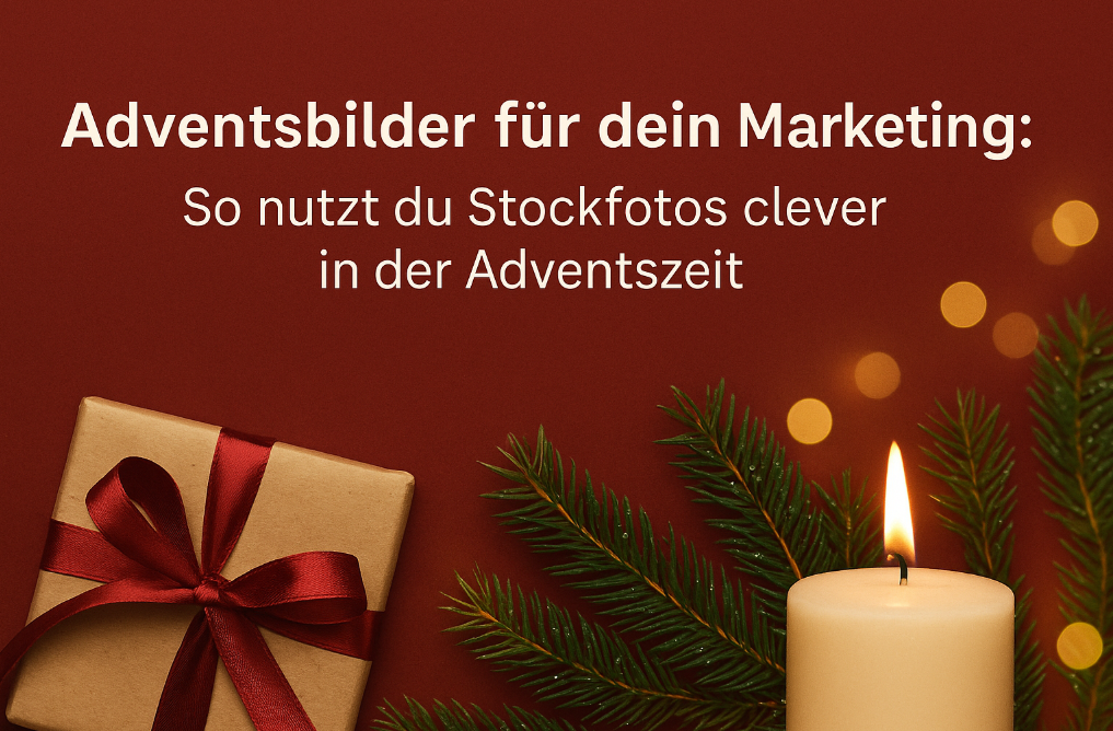Ein festlich verpacktes Geschenk mit roter Schleife neben einer leuchtenden Kerze und Tannenzweigen, stimmungsvoll dekoriert mit roten Weihnachtskugeln.