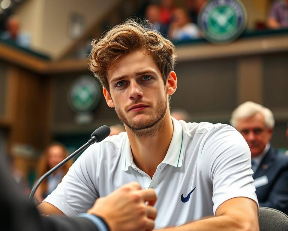 Alexander Zverev bei der Pressekonferenz nach seinem Wimbledon-Aus 2025 Alexander Zverev bei der Pressekonferenz nach seinem Wimbledon-Aus 2025