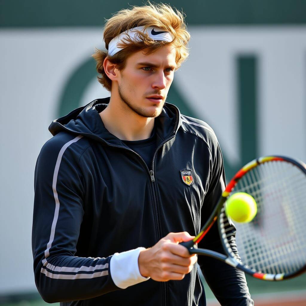 Alexander Zverev beim Training auf dem Tennisplatz Alexander Zverev beim Training auf dem Tennisplatz