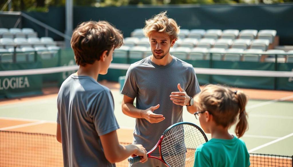 Alexander Zverev beim Training mit jungen Tennisspielern Alexander Zverev beim Training mit jungen Tennisspielern