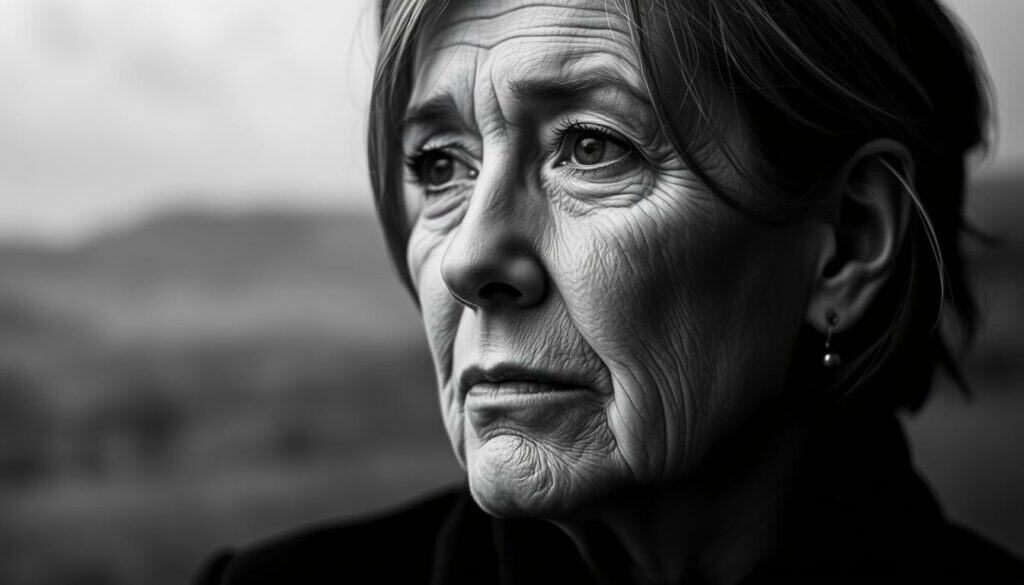 A black and white portrait of a famous German schlager singer, facing the viewer with a thoughtful, pensive expression. Soft lighting illuminates their face, highlighting the lines and creases that tell a story of health challenges overcome. The background is a hazy, abstract landscape, with splashes of muted color hinting at the artist's philanthropic endeavors beyond the stage. The composition is intimate and introspective, capturing the subject's resilience and the duality of their public and private lives. A black and white portrait of a famous German schlager singer, facing the viewer with a thoughtful, pensive expression. Soft lighting illuminates their face, highlighting the lines and creases that tell a story of health challenges overcome. The background is a hazy, abstract landscape, with splashes of muted color hinting at the artist's philanthropic endeavors beyond the stage. The composition is intimate and introspective, capturing the subject's resilience and the duality of their public and private lives.