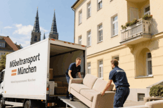 Professionelles Möbeltransport-Team in München bei der Arbeit