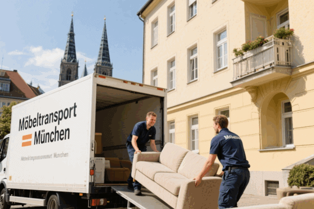 Professionelles Möbeltransport-Team in München bei der Arbeit