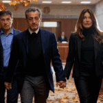 Ex-Präsident Nicolas Sarkozy mit Ehefrau Carla Bruni am 10. November 2025 vor dem Pariser Gerichtsgebäude. Das Gericht entschied über seine Freilassung unter Auflagen. (Foto: AFP/Symbolbild)