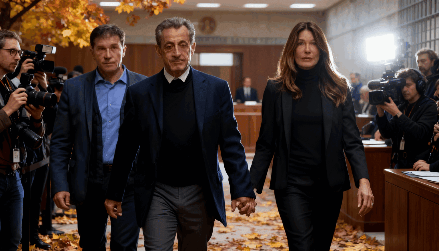 Ex-Präsident Nicolas Sarkozy mit Ehefrau Carla Bruni am 10. November 2025 vor dem Pariser Gerichtsgebäude. Das Gericht entschied über seine Freilassung unter Auflagen. (Foto: AFP/Symbolbild)