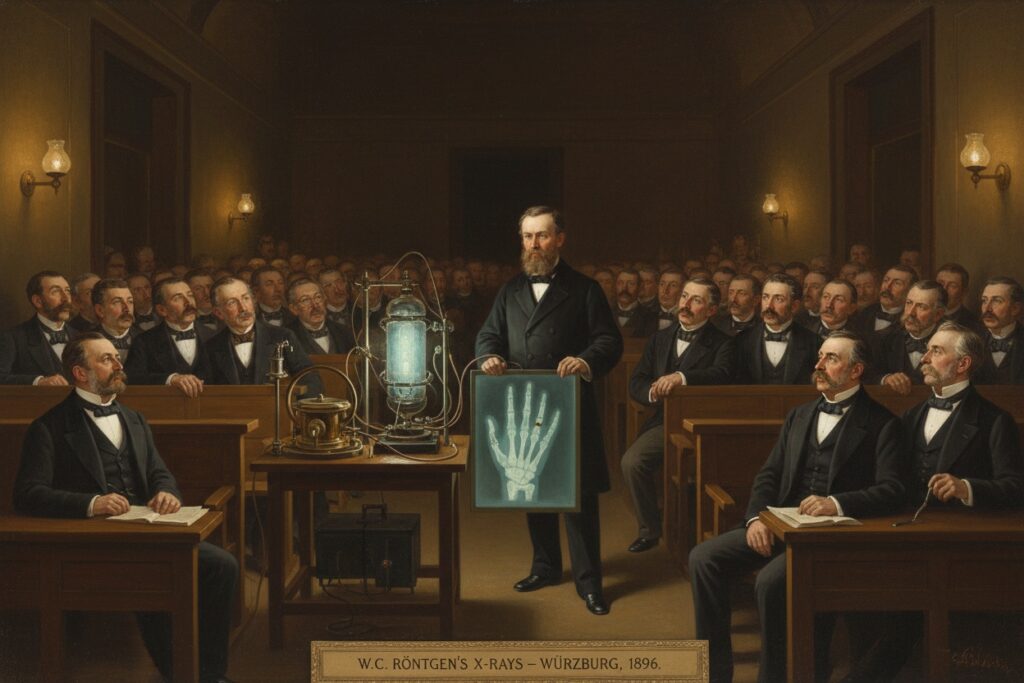 1896: Röntgen präsentiert die X-Strahlen der Öffentlichkeit