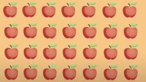 Suchbild: Augentest: Finden Sie den einzigartigen Apfel in nur 15 Sekunden?