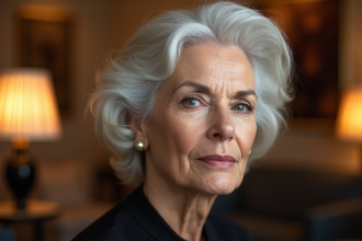 Elegante Frau ab 60 mit gepflegter grauer Frisur – Frisuren ab 60 für Damen