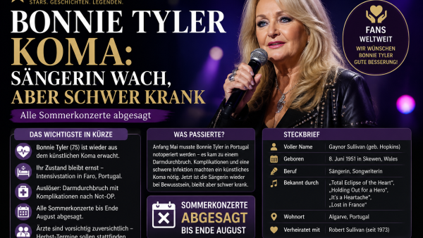 Bonnie Tyler Koma: Die walisische Sängerin ist aus dem künstlichen Koma erwacht, bleibt aber schwer krank